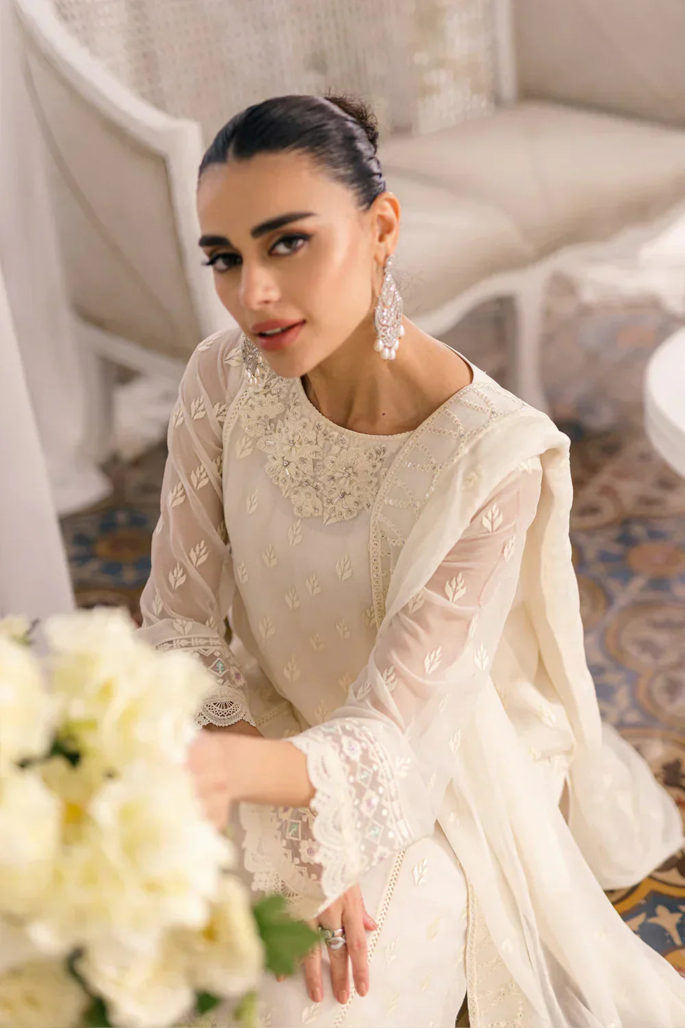 Azure | Ensembles Embroidered Formals | Angelic Frost - House of Zarish