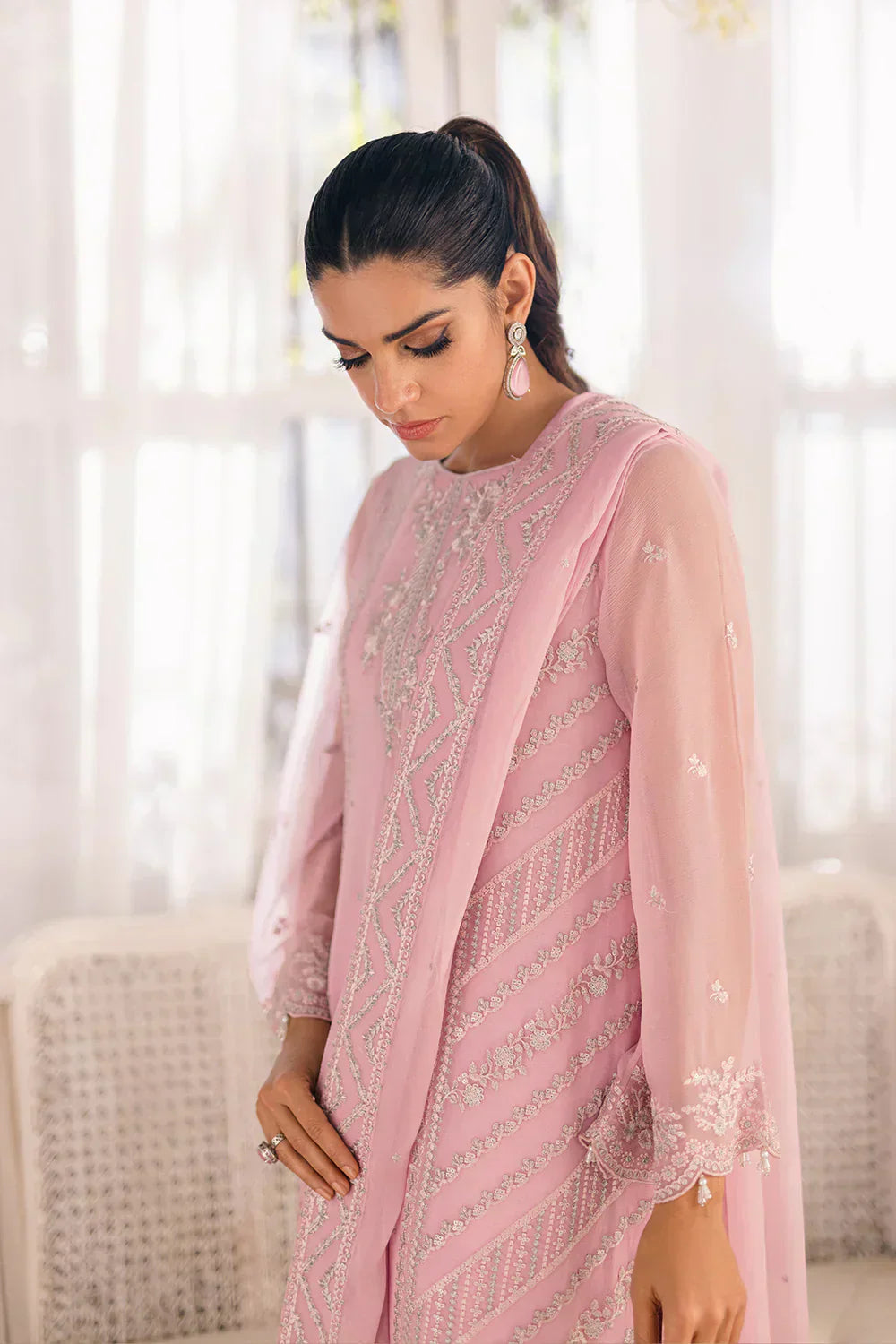 Azure | Ensembles Embroidered Formals | Tender Tulip - House of Zarish