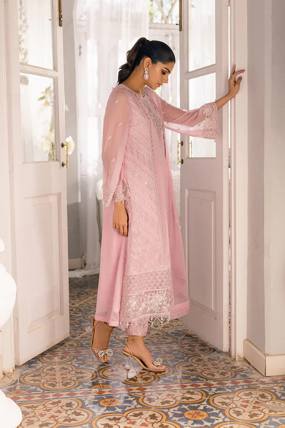 Azure | Ensembles Embroidered Formals | Tender Tulip - House of Zarish