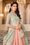NEW MARIA B - Pearl White, Peach and Aqua (BD-2408) - Riwayat-e-khas