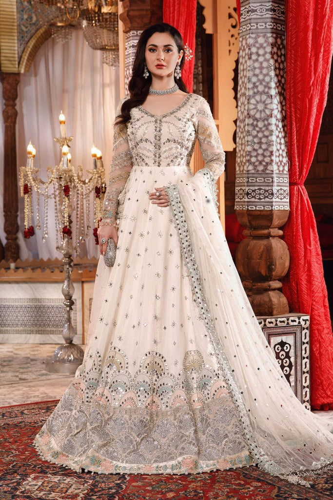NEW MARIA B -Pearl White and Peachy Silver (BD-2502) - Riwayat-e-khas