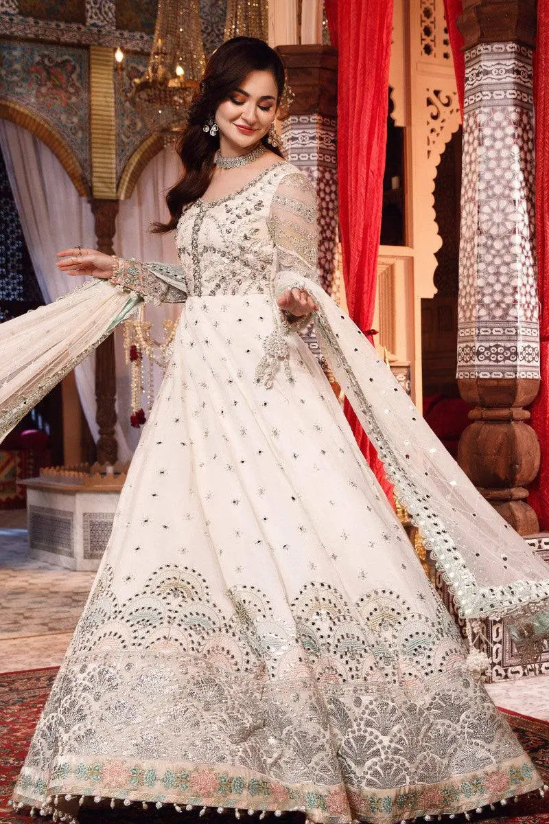 MARIA.B-MBROIDERED - Pearl White and Peachy Silver (BD-2502) - House Of Anaya