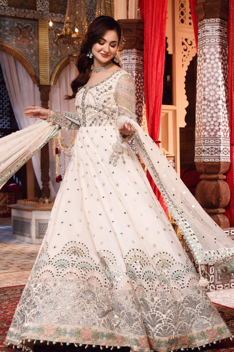 NEW MARIA B -Pearl White and Peachy Silver (BD-2502) - Riwayat-e-khas