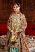 MARIA.B-MBROIDERED - Salmon and Leaf Green (BD-2503) - House Of Anaya