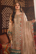 MARIA.B-MBROIDERED - Off White with Sea Green (BD-2507) - House Of Anaya