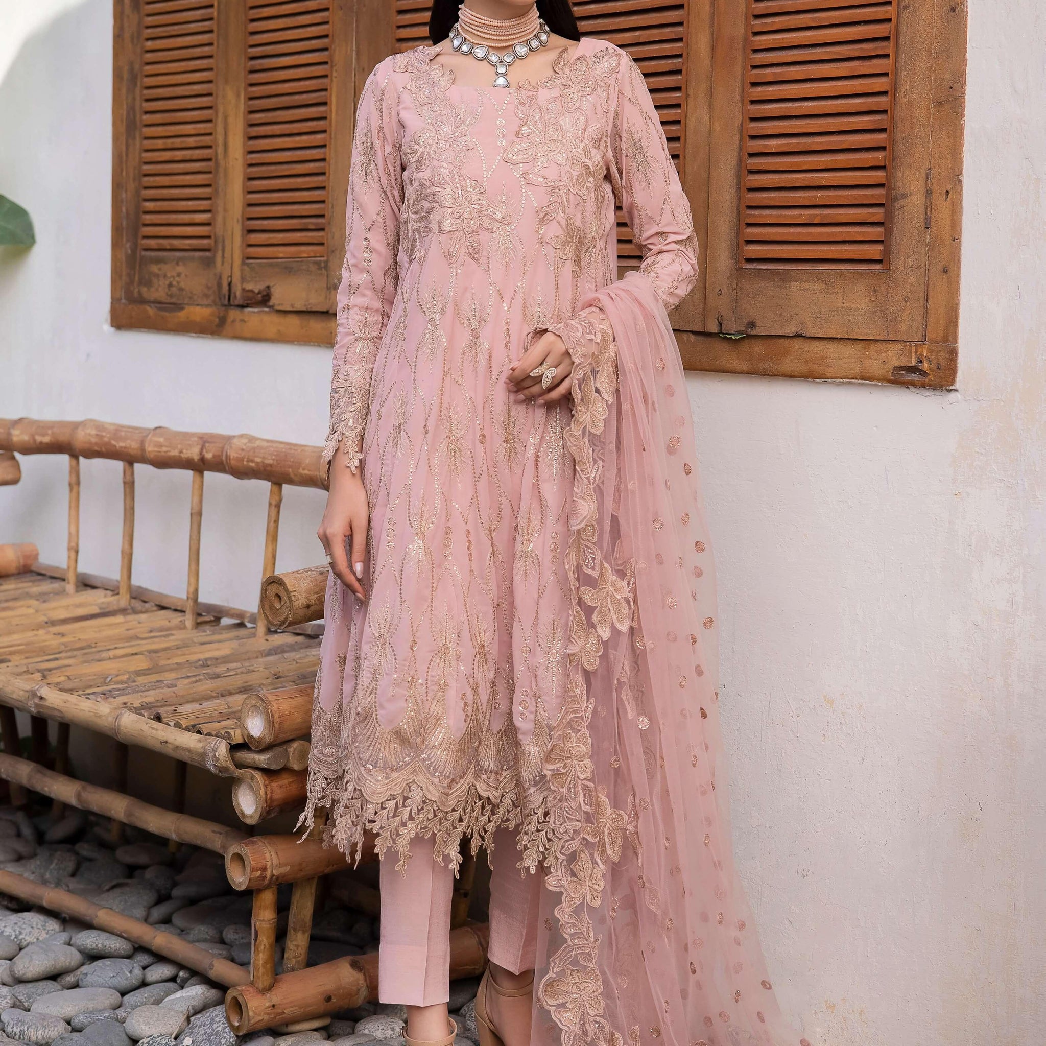 IZNIK Chinon Vol-03 Embroidered Chiffon 3Pc Suit CC-22 Oriana - House Of Anaya