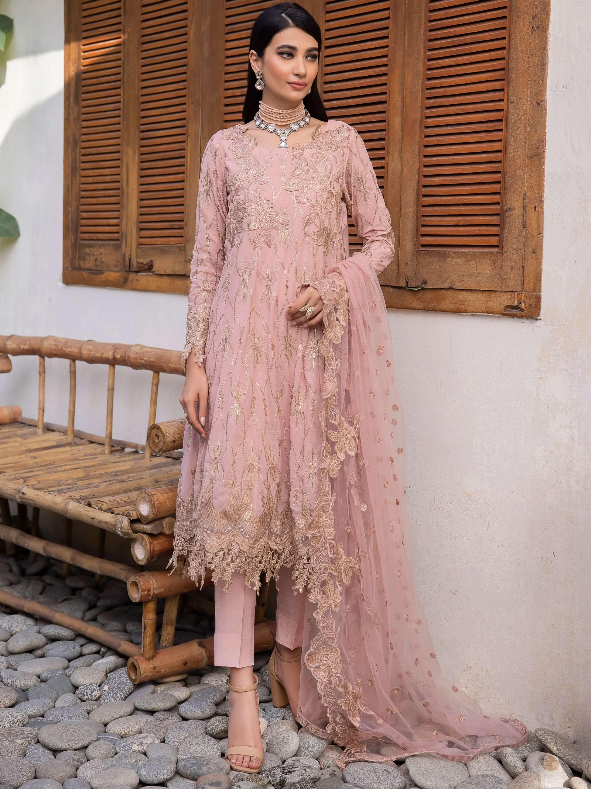 IZNIK Chinon Vol-03 Embroidered Chiffon 3Pc Suit CC-22 Oriana - House Of Anaya