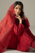 Cross Stitch | Chikankari Lawn 25 | CARMINE GRIS - House Of Anaya