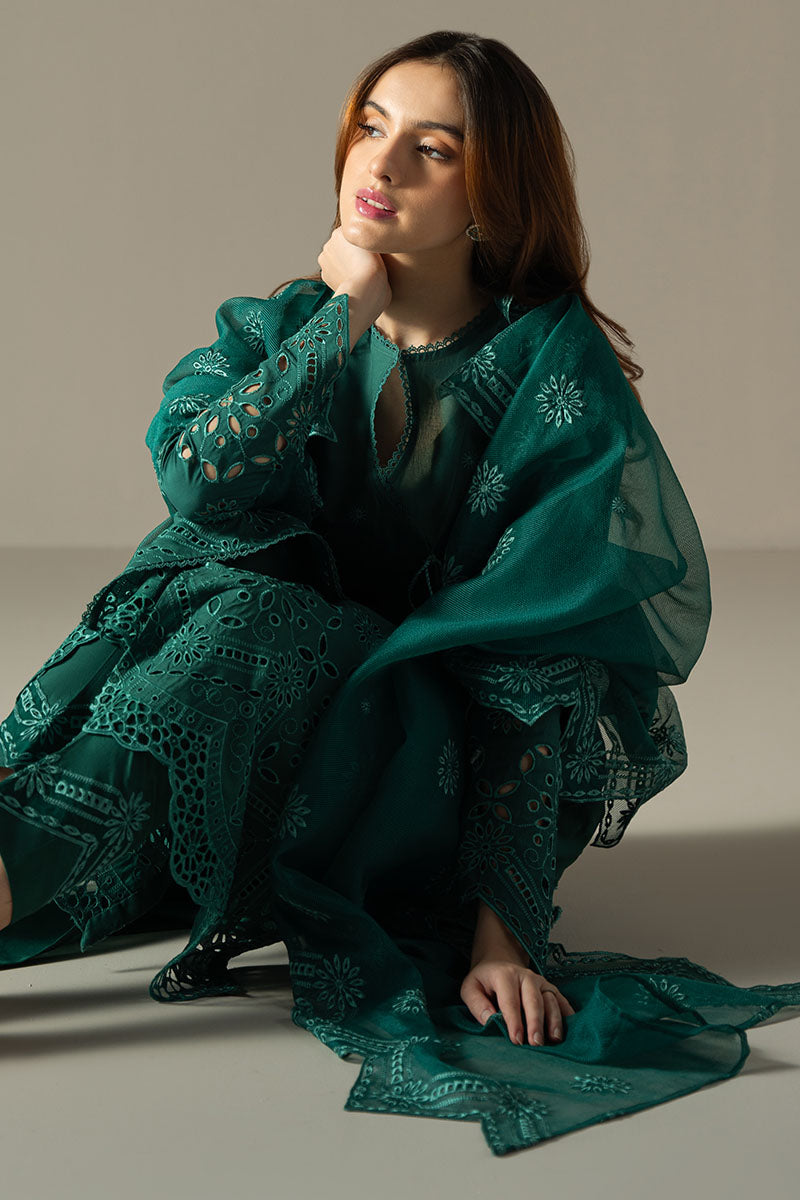 Cross Stitch | Chikankari Lawn 25 | VERDENT FLORA - House Of Anaya