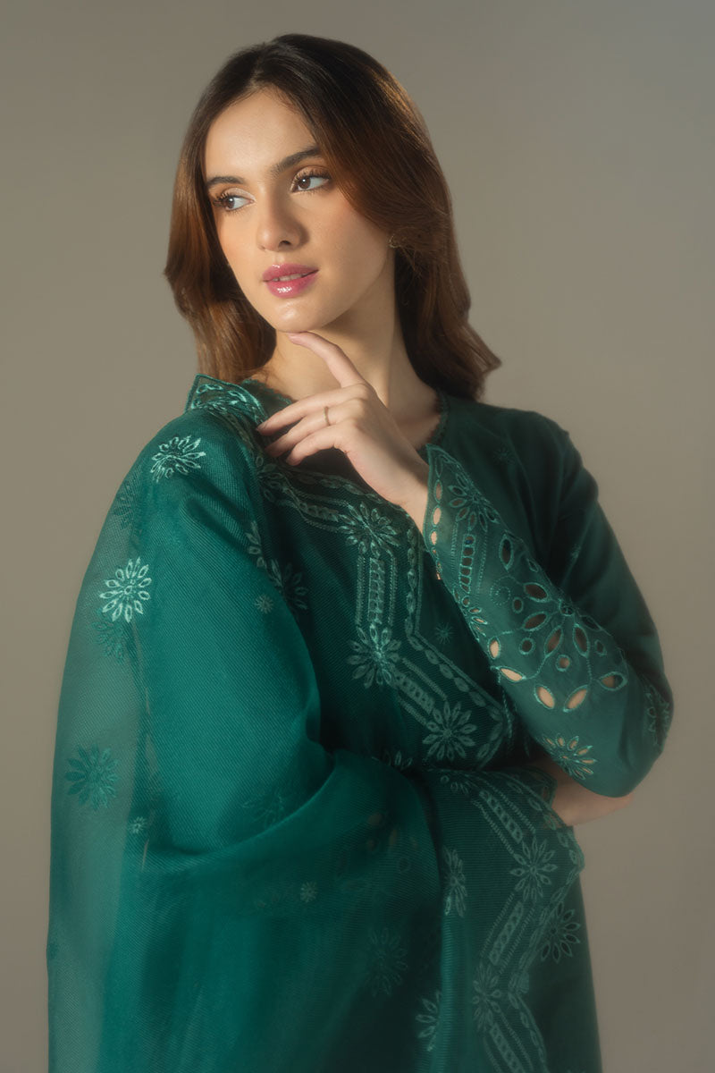 Cross Stitch | Chikankari Lawn 25 | VERDENT FLORA - House Of Anaya