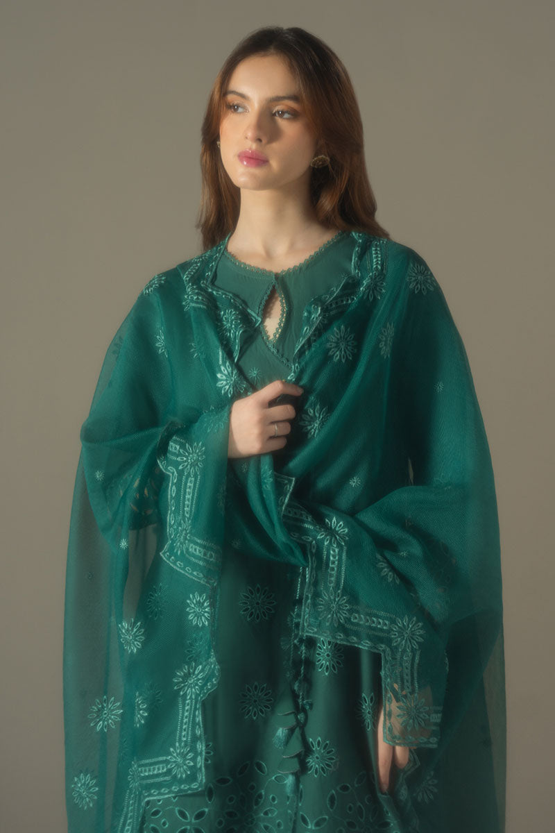 Cross Stitch | Chikankari Lawn 25 | VERDENT FLORA - House Of Anaya