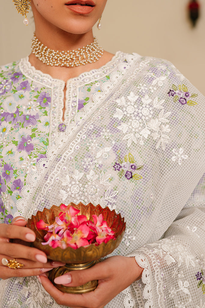 Cross Stitch | Eid Lawn 24 | LAVENDER STRETCH - House Of Anaya