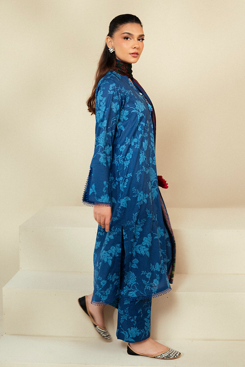 Cross Stitch | Daily Lawn 24 | TEAL OAKLEY-3 PIECE LAWN SUIT - House Of Anaya