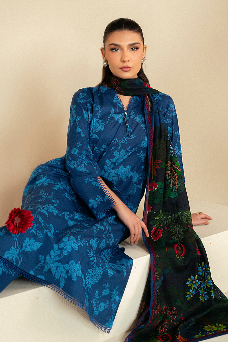 Cross Stitch | Daily Lawn 24 | TEAL OAKLEY-3 PIECE LAWN SUIT - House Of Anaya