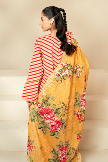 Cross Stitch | Daily Lawn 24 | GOLDEN ROSADO-3 PIECE LAWN SUIT - House Of Anaya