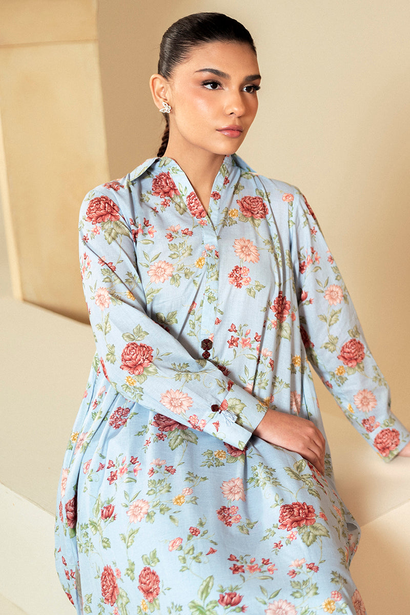 Cross Stitch | Daily Lawn 24 | CHAMBRAY DREAM-2 PIECE LAWN SUIT - House Of Anaya