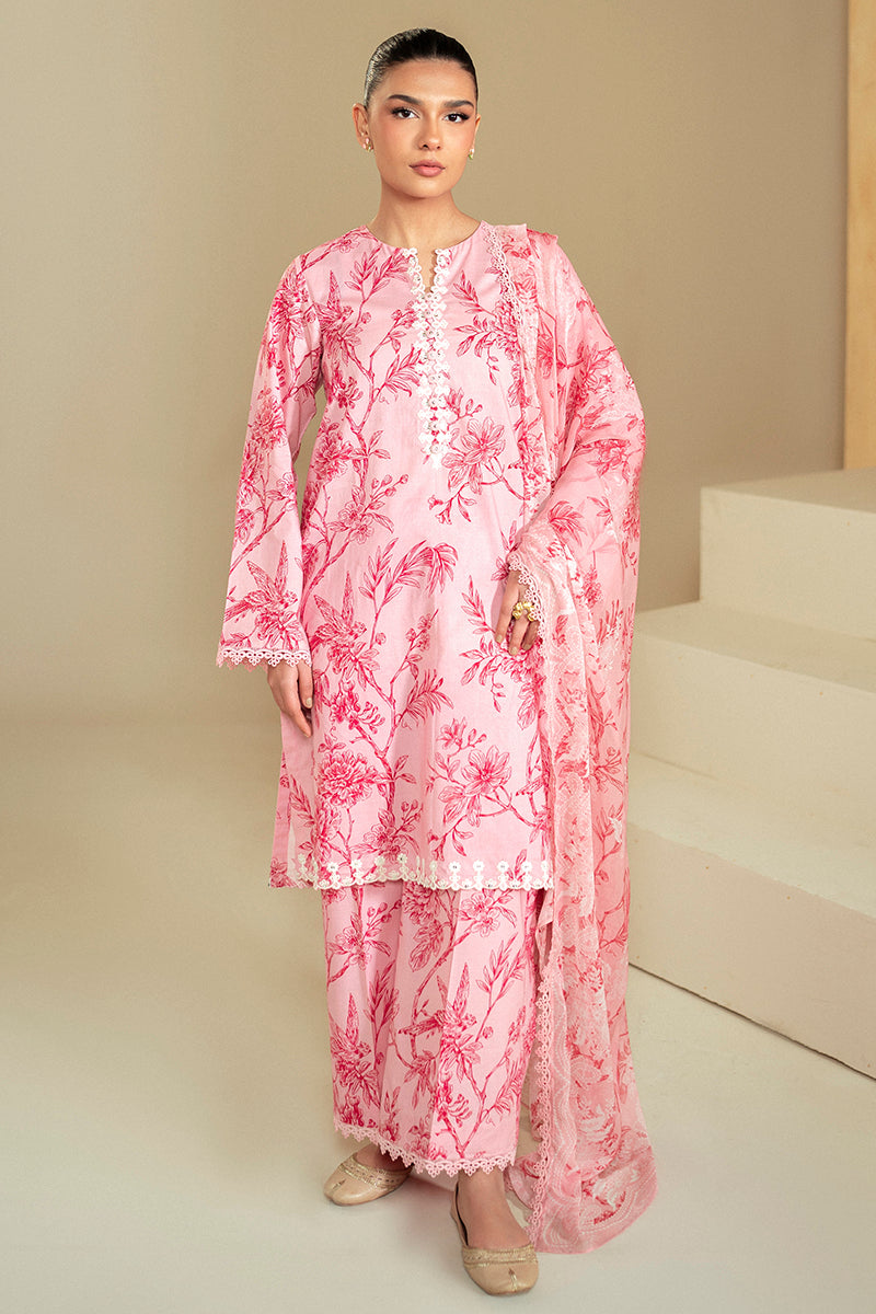 Cross Stitch | Daily Lawn 24 | SHADED PINK-3 PIECE LAWN SUIT - House Of Anaya