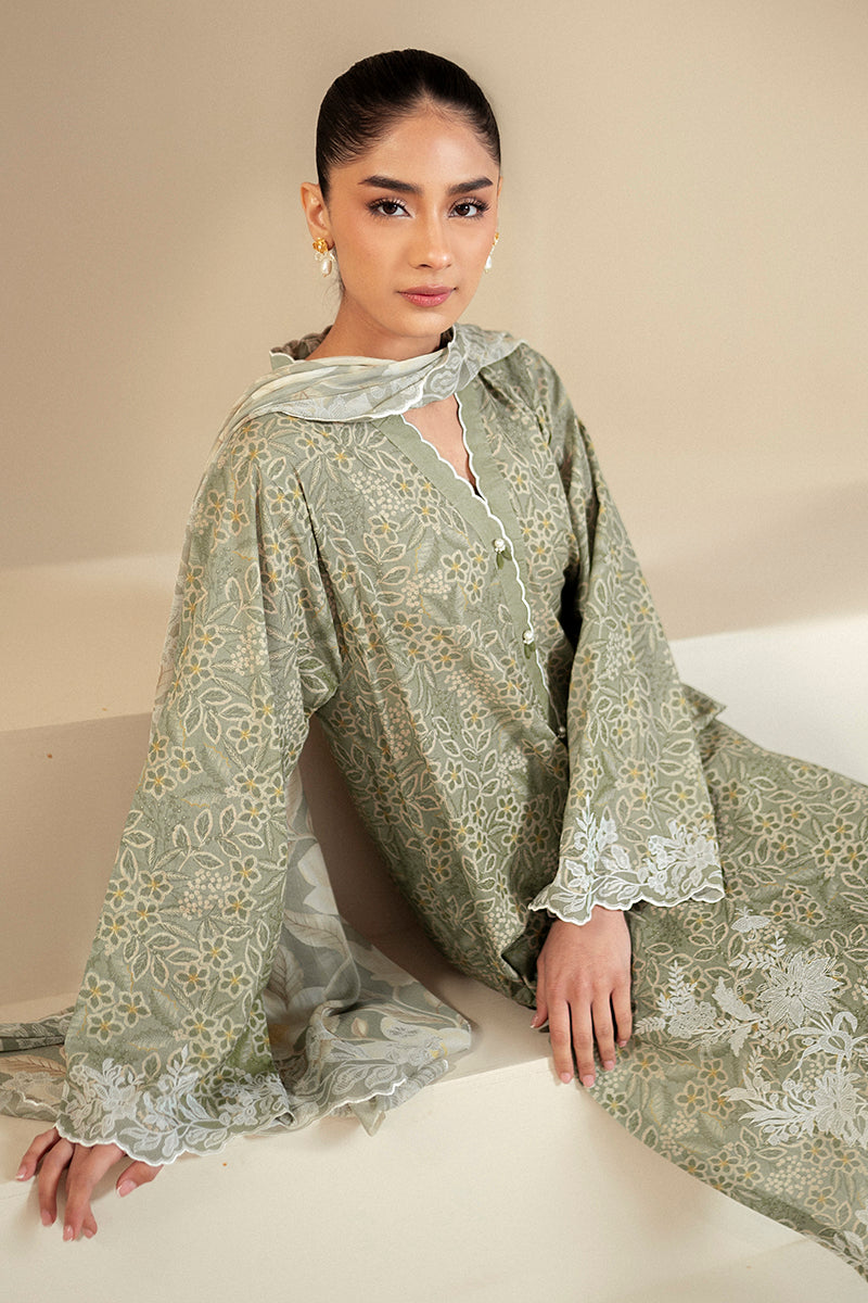 Cross Stitch | Daily Lawn 24 | SAGE BREEZE-3 PIECE LAWN SUIT - House Of Anaya