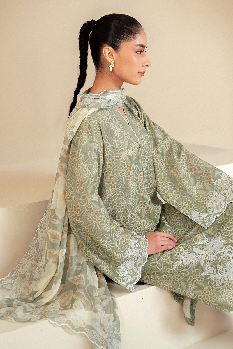 Cross Stitch | Daily Lawn 24 | SAGE BREEZE-3 PIECE LAWN SUIT - House Of Anaya