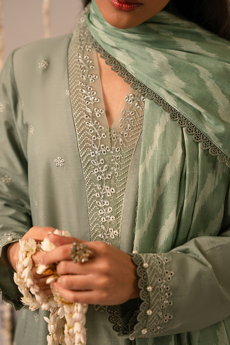Cross Stitch | Mahiri Embroidered Collection 24 | Sage Green - House Of Anaya