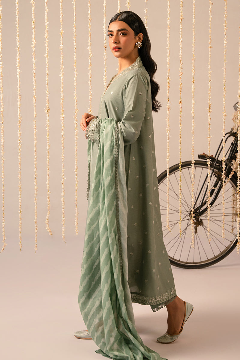 Cross Stitch | Mahiri Embroidered Collection 24 | Sage Green - House Of Anaya