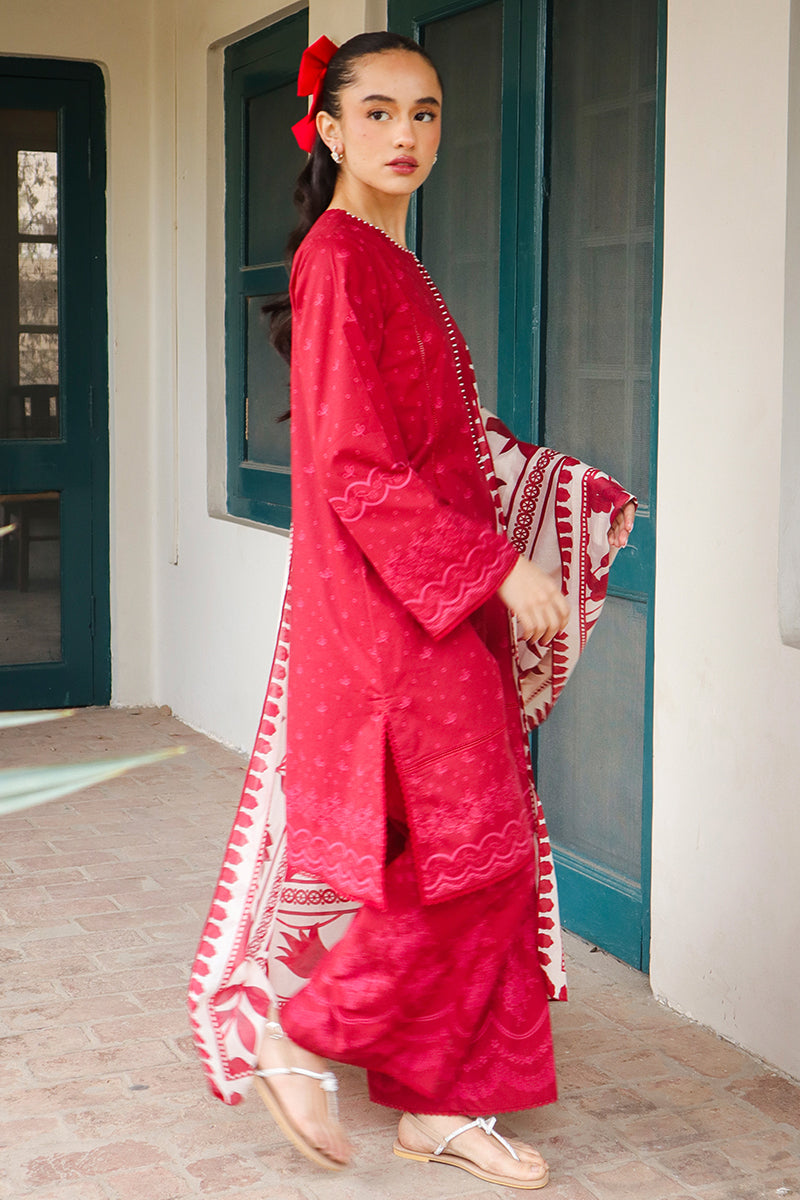 Cross Stitch | Printed Lawn | SCARLET SAGE - House Of Anaya