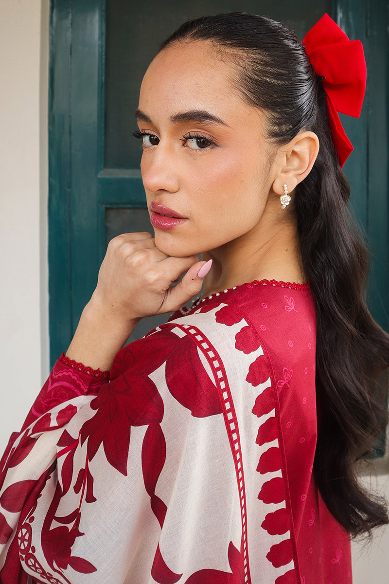Cross Stitch | Printed Lawn | SCARLET SAGE - House Of Anaya