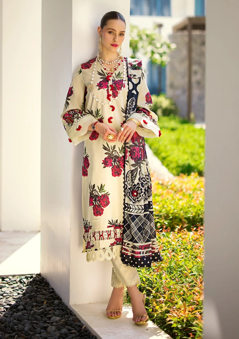Elaf Premium | Prints Collection 2024 | EOP-03A SWAN - House Of Anaya