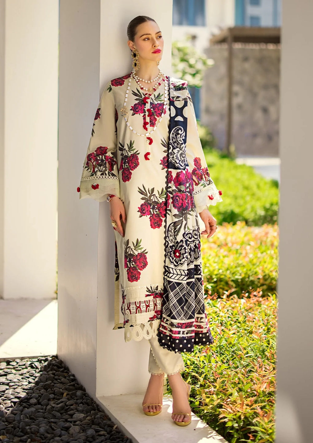 Elaf Premium | Prints Collection 2024 | EOP-03A SWAN - House Of Anaya