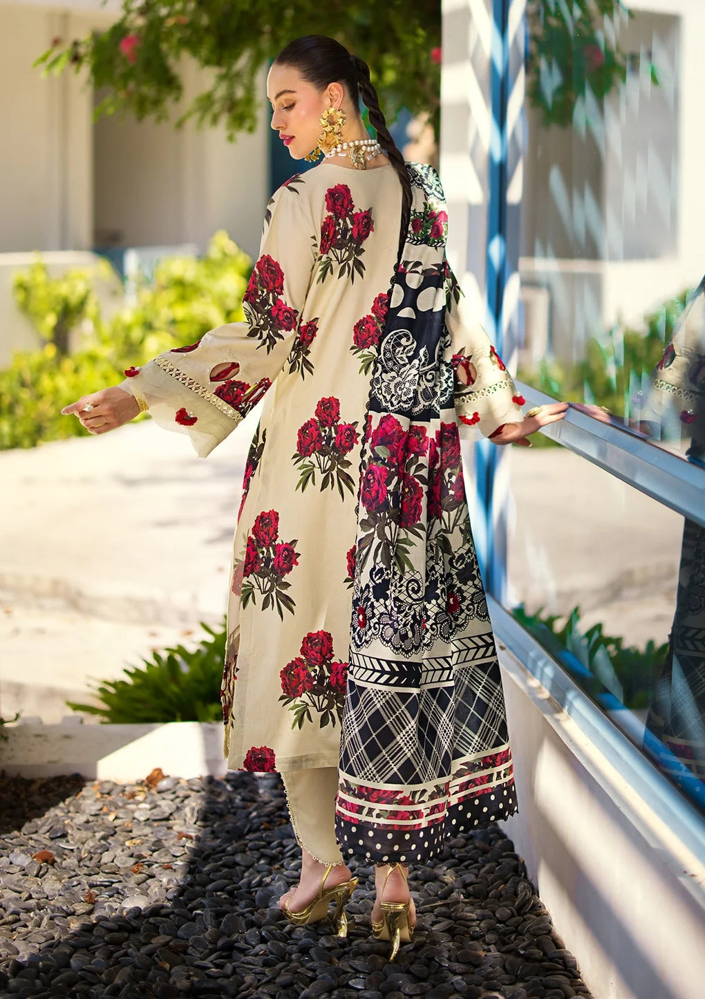 Elaf Premium | Prints Collection 2024 | EOP-03A SWAN - House Of Anaya