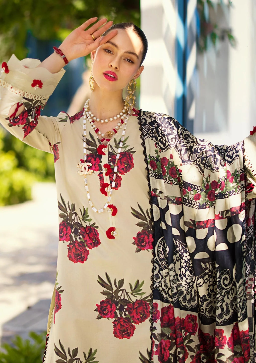Elaf Premium | Prints Collection 2024 | EOP-03A SWAN - House Of Anaya