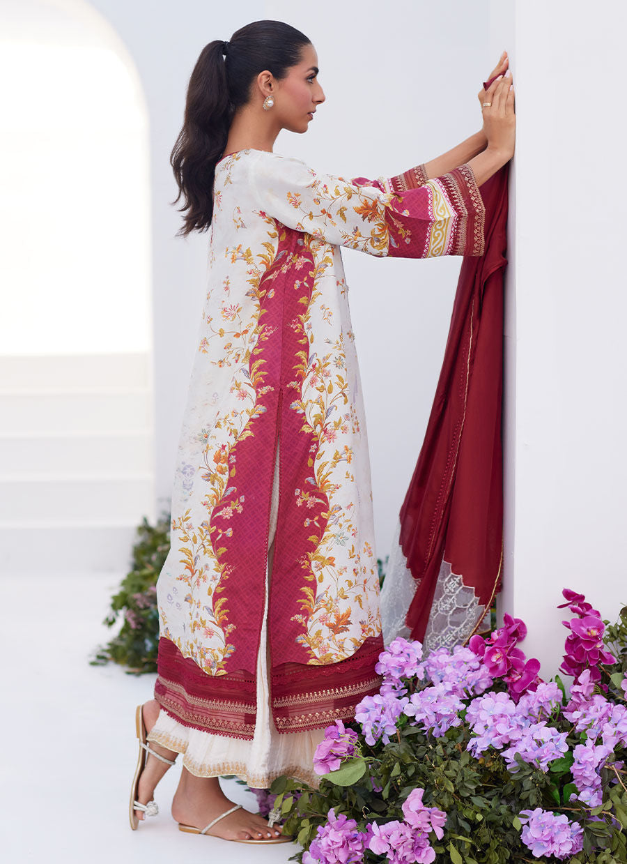 Farah Talib Aziz | Zaza Prints 24 | SANGRIA TRELLIS SHIRT AND DUPATTA - House Of Anaya
