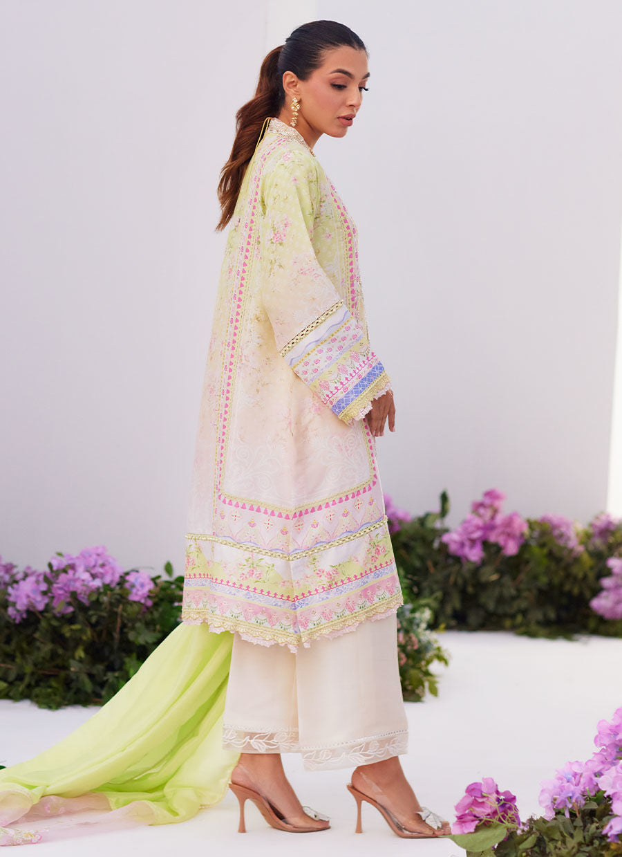 Farah Talib Aziz | Zaza Prints 24 | PEAR OMBRE SHIRT AND DUPATTA - House Of Anaya