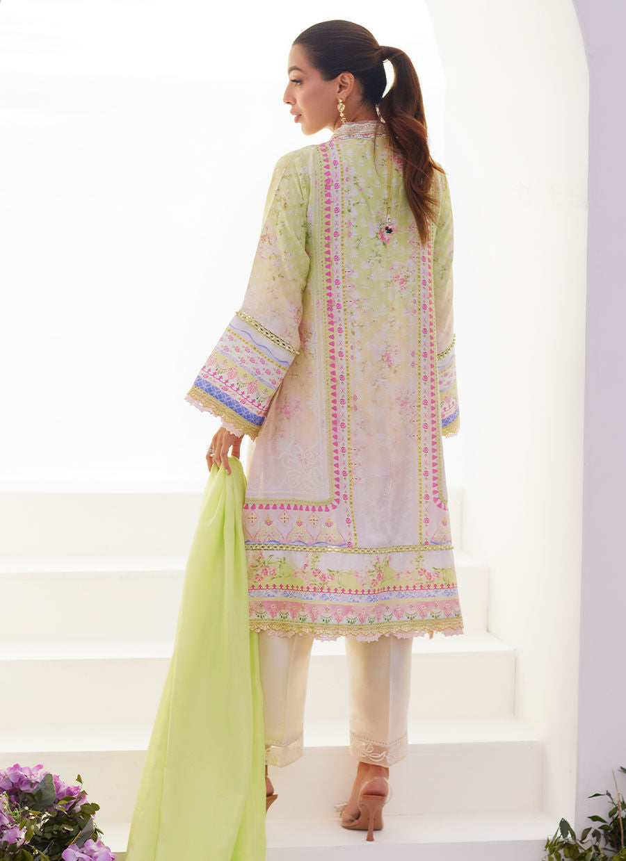 Farah Talib Aziz | Zaza Prints 24 | PEAR OMBRE SHIRT AND DUPATTA - House Of Anaya