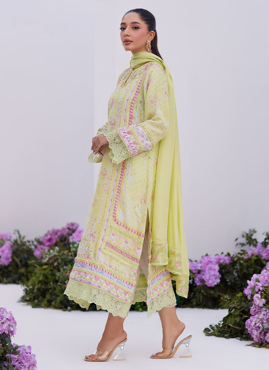 Farah Talib Aziz | Zaza Prints 24 | KELLY LIME SHIRT AND DUPATTA - House Of Anaya