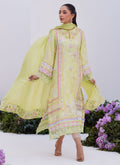 Farah Talib Aziz | Zaza Prints 24 | KELLY LIME SHIRT AND DUPATTA - House Of Anaya