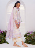 Farah Talib Aziz | Zaza Prints 24 | THISTLE LILAC SHIRT AND DUPATTA - House Of Anaya