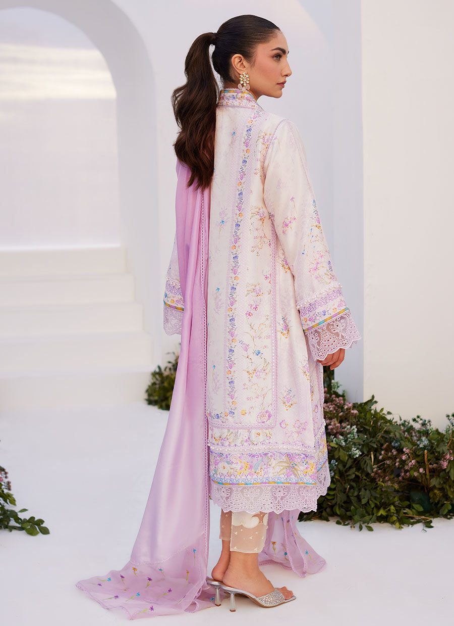 Farah Talib Aziz | Zaza Prints 24 | HEATHER LAVENDER SHIRT AND DUPATTA - House Of Anaya