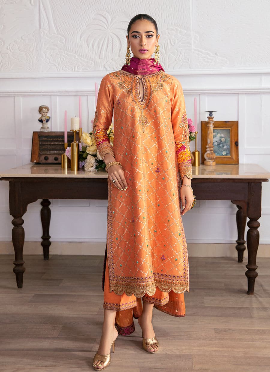 Farah Talib Aziz | Mayna Festive Luxe | ALEEN APRICOT - House Of Anaya