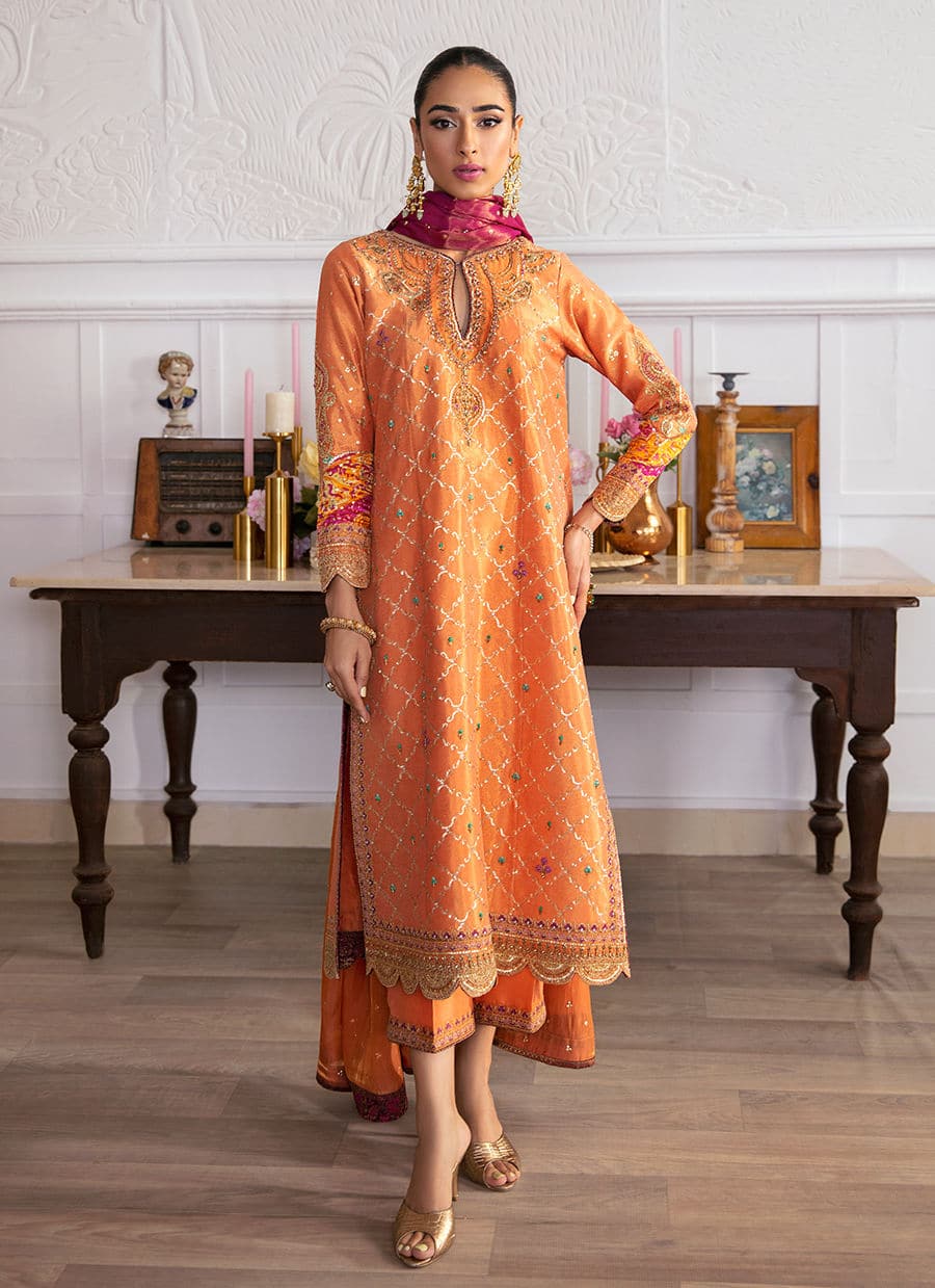 Farah Talib Aziz | Mayna Festive Luxe | ALEEN APRICOT - House Of Anaya