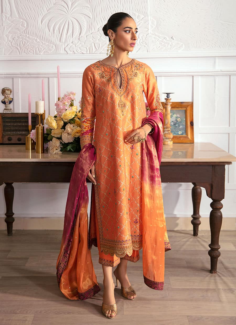 Farah Talib Aziz | Mayna Festive Luxe | ALEEN APRICOT - House Of Anaya