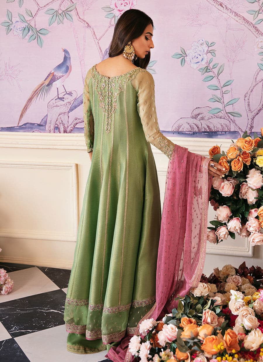Farah Talib Aziz | Mayna Festive Luxe | ANISA APPLE GREEN - House Of Anaya