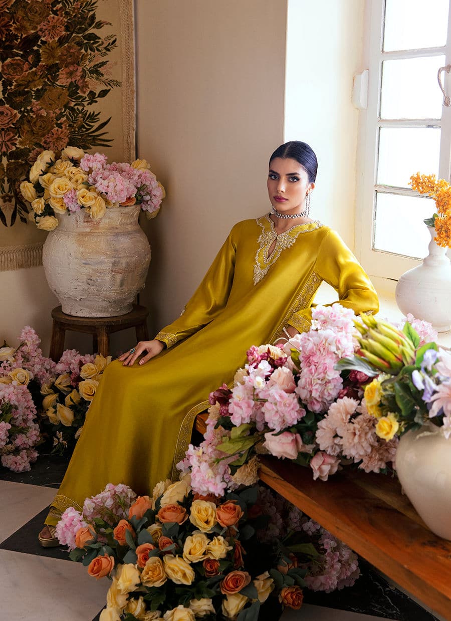 Farah Talib Aziz | Mayna Festive Luxe | Veesta Lime - House Of Anaya
