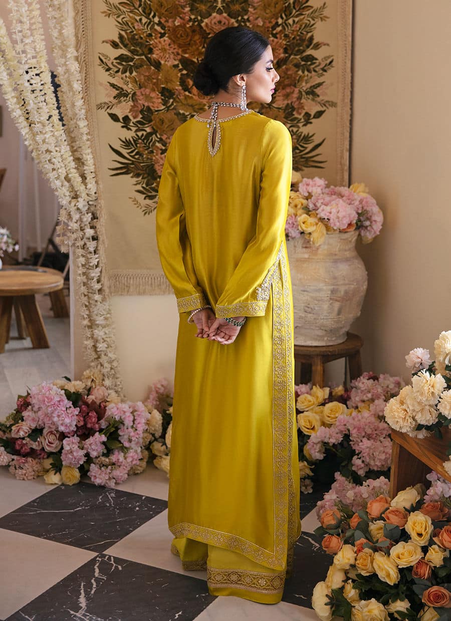 Farah Talib Aziz | Mayna Festive Luxe | Veesta Lime - House Of Anaya