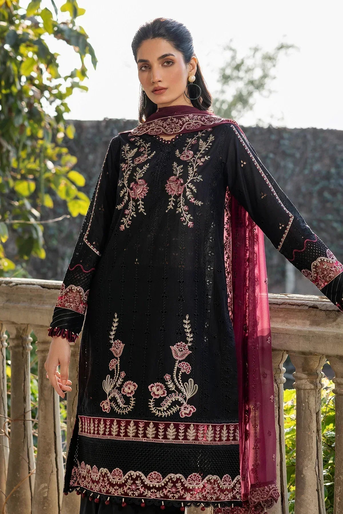 Farasha | Bahaar Embroidered Lawn | Twilight Bloom - House Of Anaya