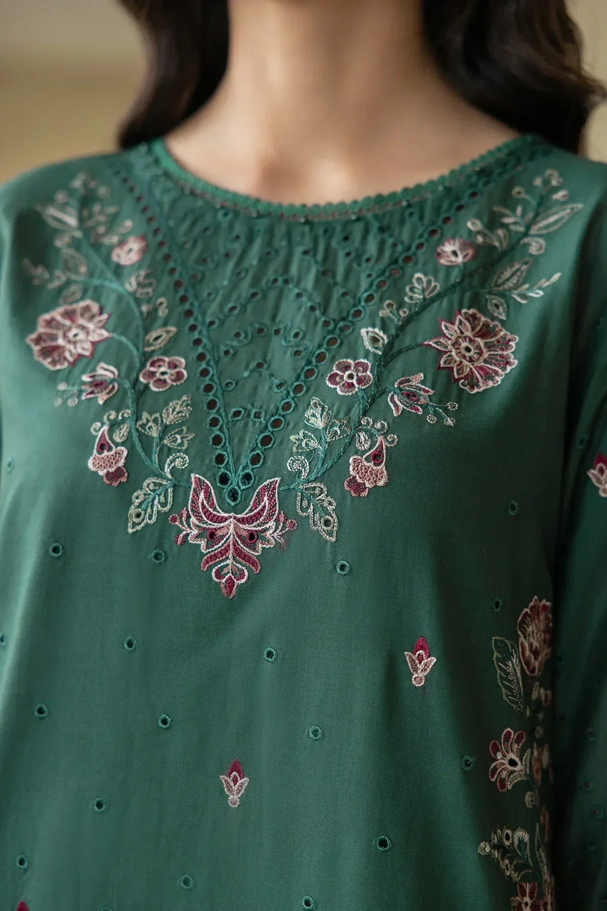 Farasha | Bahaar Embroidered Lawn | Azure Grace - House Of Anaya