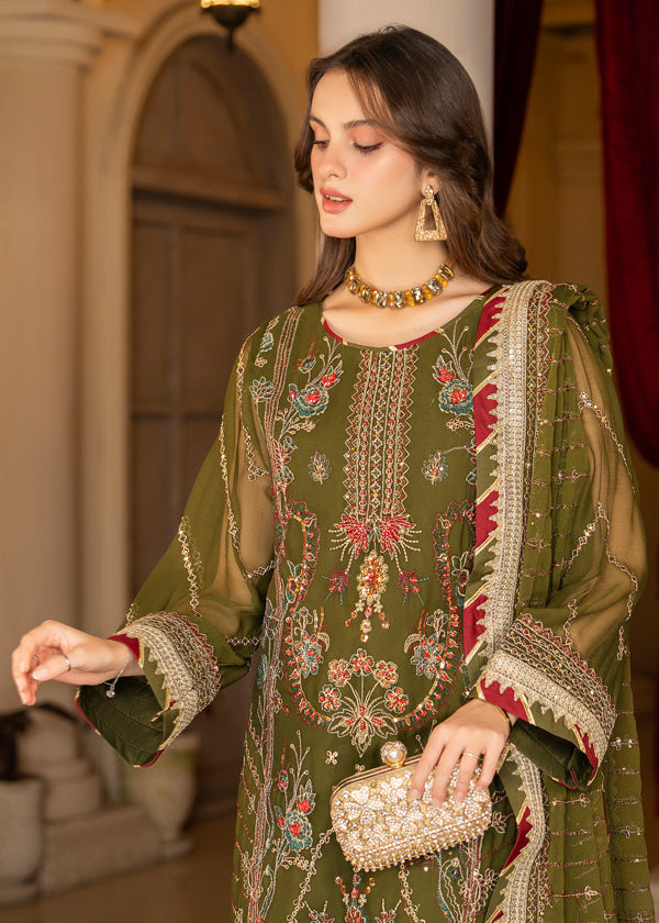 Strawberry | Rimjhim Chiffon Collection | FLS-RJ-002 - House of Zarish