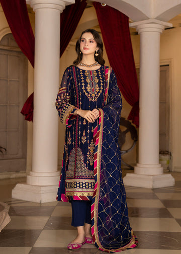 Strawberry | Rimjhim Chiffon Collection | FLS-RJ-005 - House of Zarish