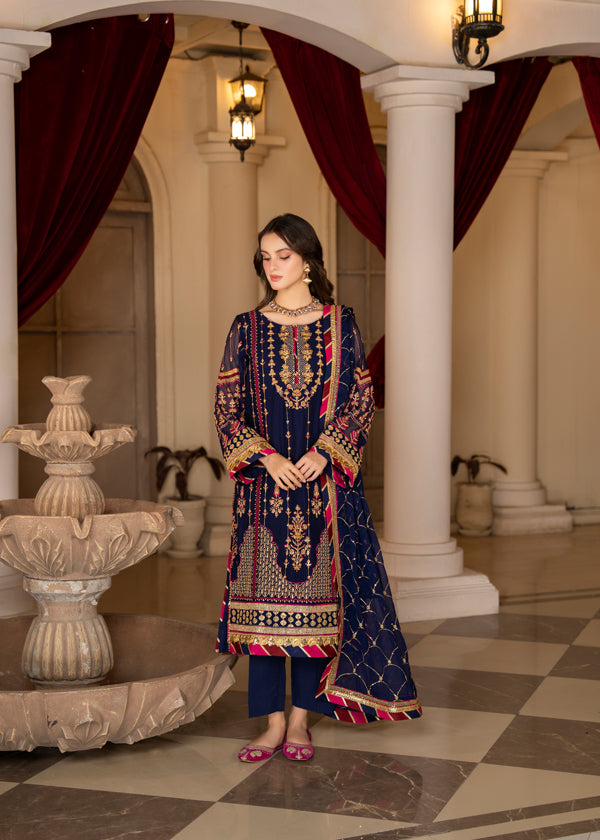 Strawberry | Rimjhim Chiffon Collection | FLS-RJ-005 - House of Zarish