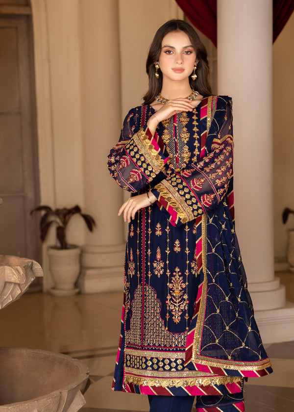 Strawberry | Rimjhim Chiffon Collection | FLS-RJ-005 - House of Zarish